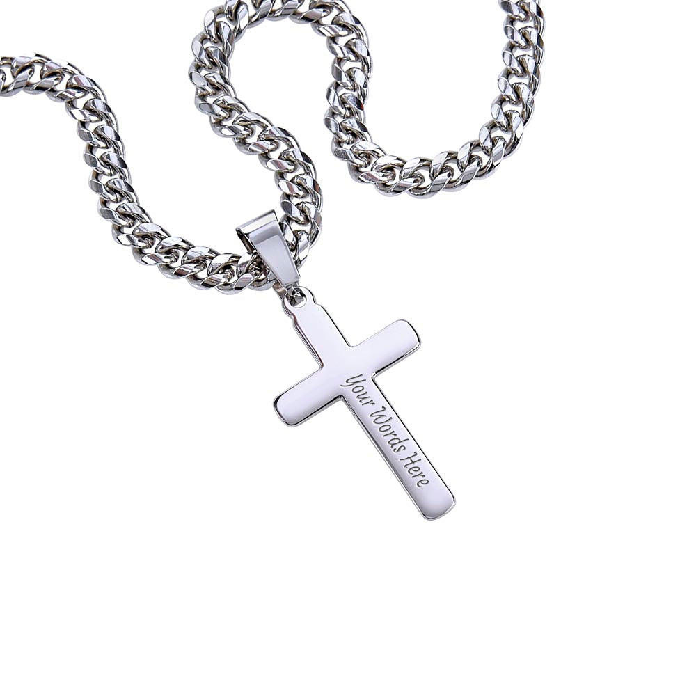 GOD WITH US - Cuban Link Chain Cross Necklace