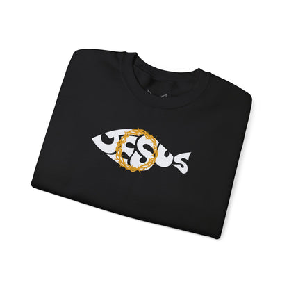 Jesus Fish - Cozy Crew neck Sweatshirt