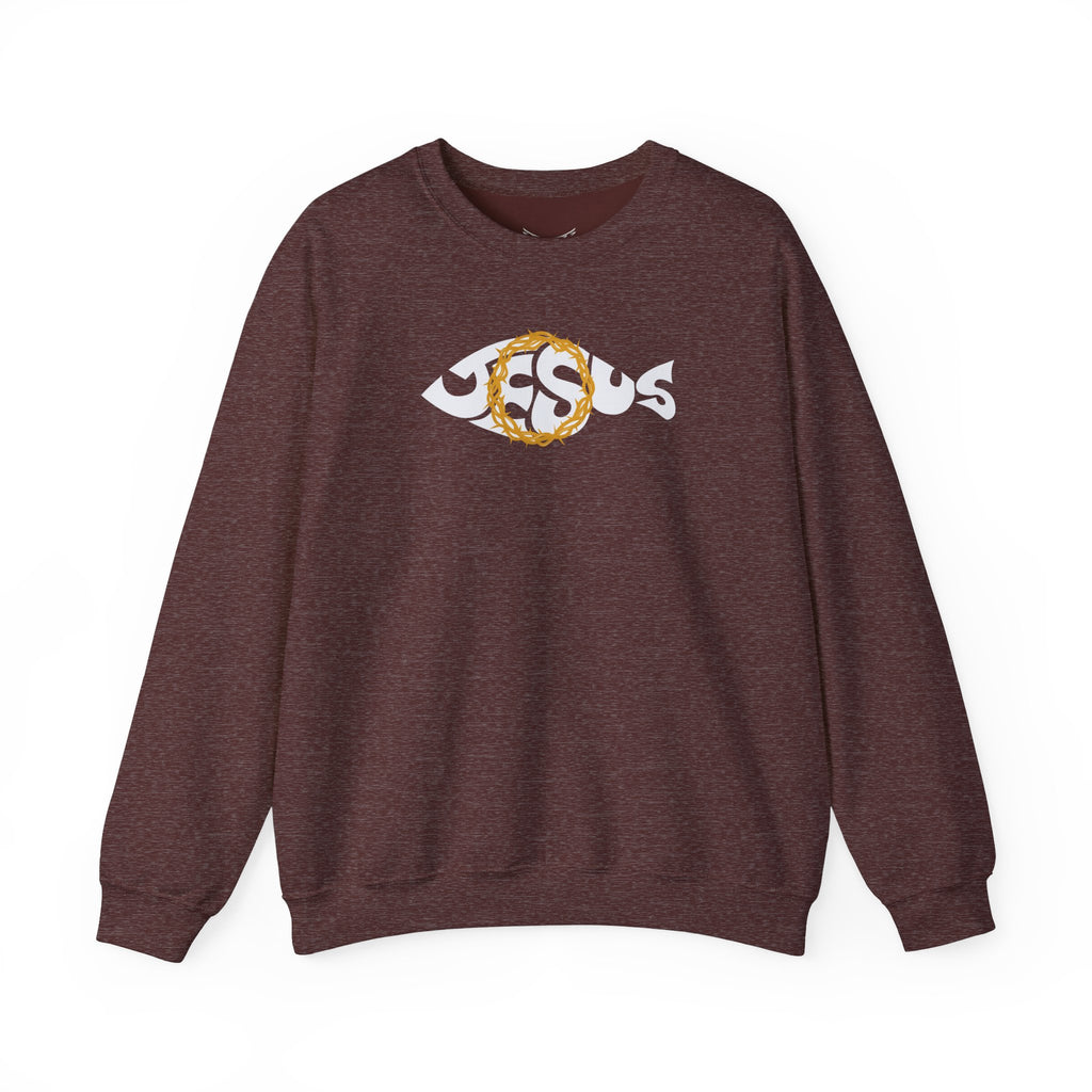 Jesus Fish - Cozy Crew neck Sweatshirt