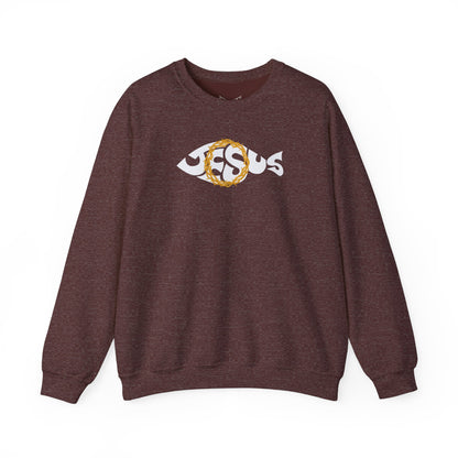 Jesus Fish - Cozy Crew neck Sweatshirt