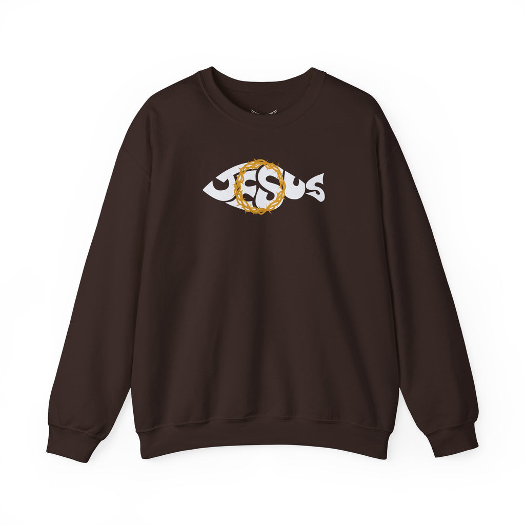 Jesus Fish - Cozy Crew neck Sweatshirt