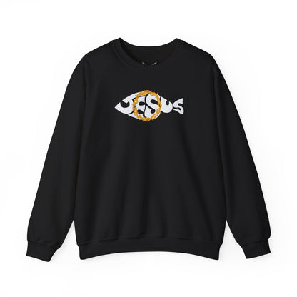 Jesus Fish - Cozy Crew neck Sweatshirt