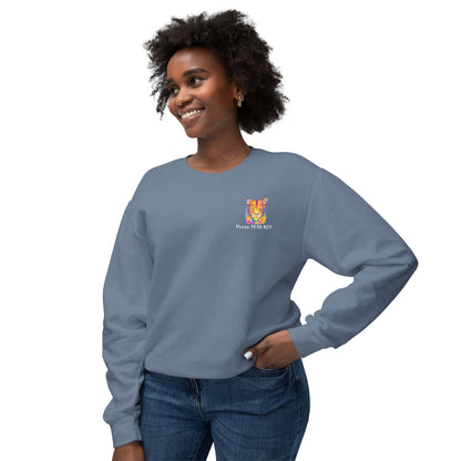 Vibrant Lion Unisex Lightweight Crewneck Sweatshirt - Colorful Animal Art