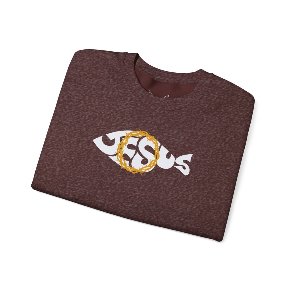 Jesus Fish - Cozy Crew neck Sweatshirt