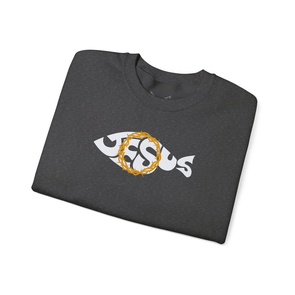 Jesus Fish - Cozy Crew neck Sweatshirt
