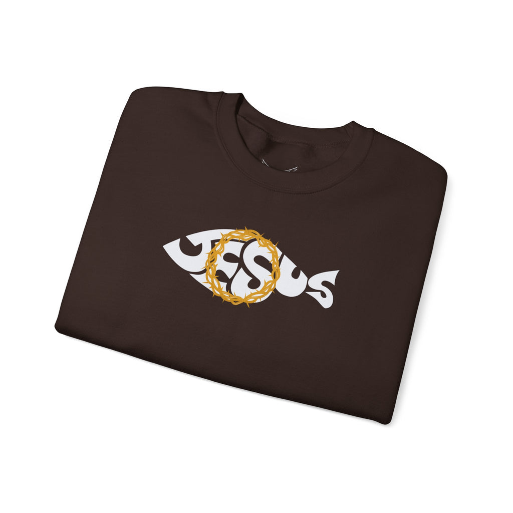 Jesus Fish - Cozy Crew neck Sweatshirt