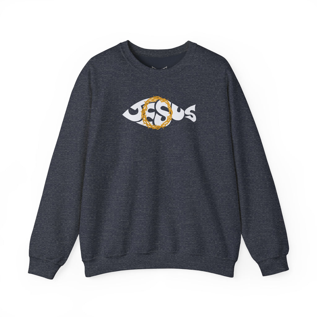 Jesus Fish - Cozy Crew neck Sweatshirt