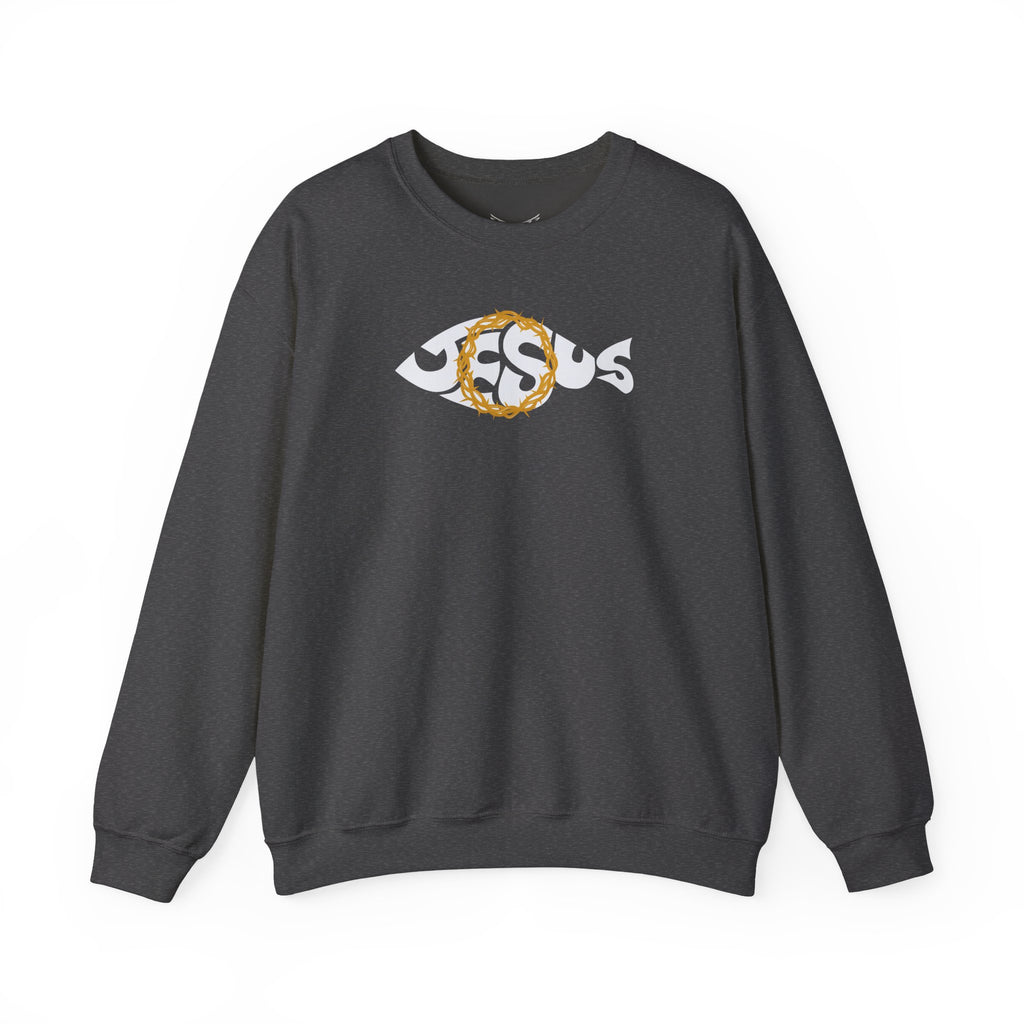 Jesus Fish - Cozy Crew neck Sweatshirt