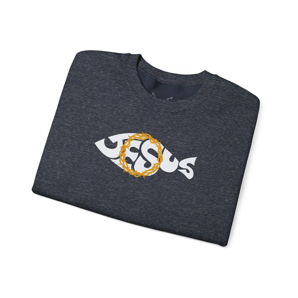 Jesus Fish - Cozy Crew neck Sweatshirt