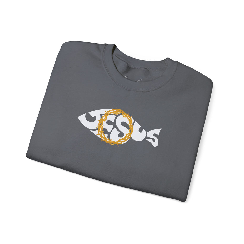 Jesus Fish - Cozy Crew neck Sweatshirt