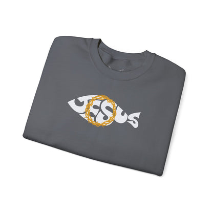 Jesus Fish - Cozy Crew neck Sweatshirt