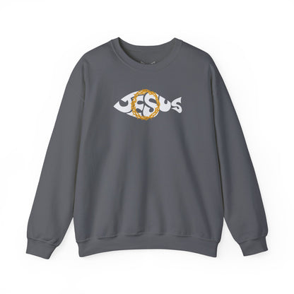 Jesus Fish - Cozy Crew neck Sweatshirt